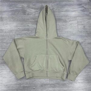 Tna Aritzia Hoodie Womens 2XS Cropped Cozy AF Full Zip Fleece Hoodie Sweatshirt